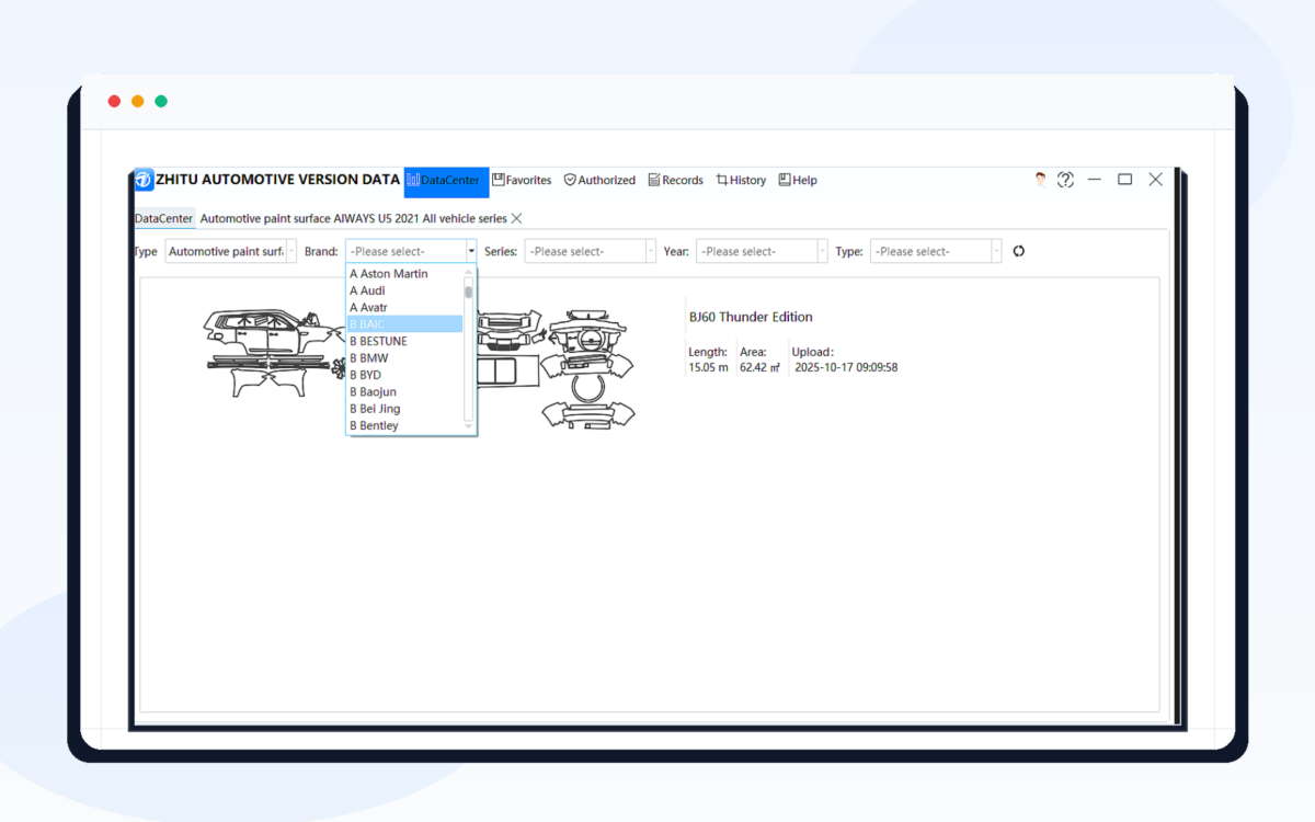 ZhiTu Automotive Version Data Software